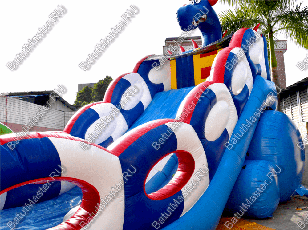 Коммерческий надувной батут-горка "Дракон" 11*6*8,5 м