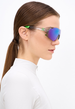 Спортивные очки HILX Savage 2.0 Shiny Crystal Grey Green / Green Mirror Lens