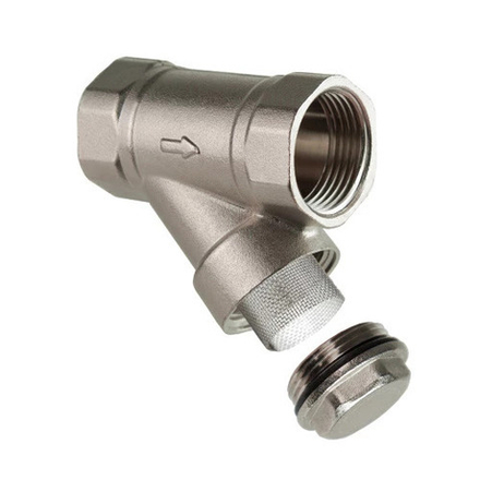 Фильтр, латунь, внутренняя/внутренняя резьба, 1/2"х45°, никелированный, RTP (39706)