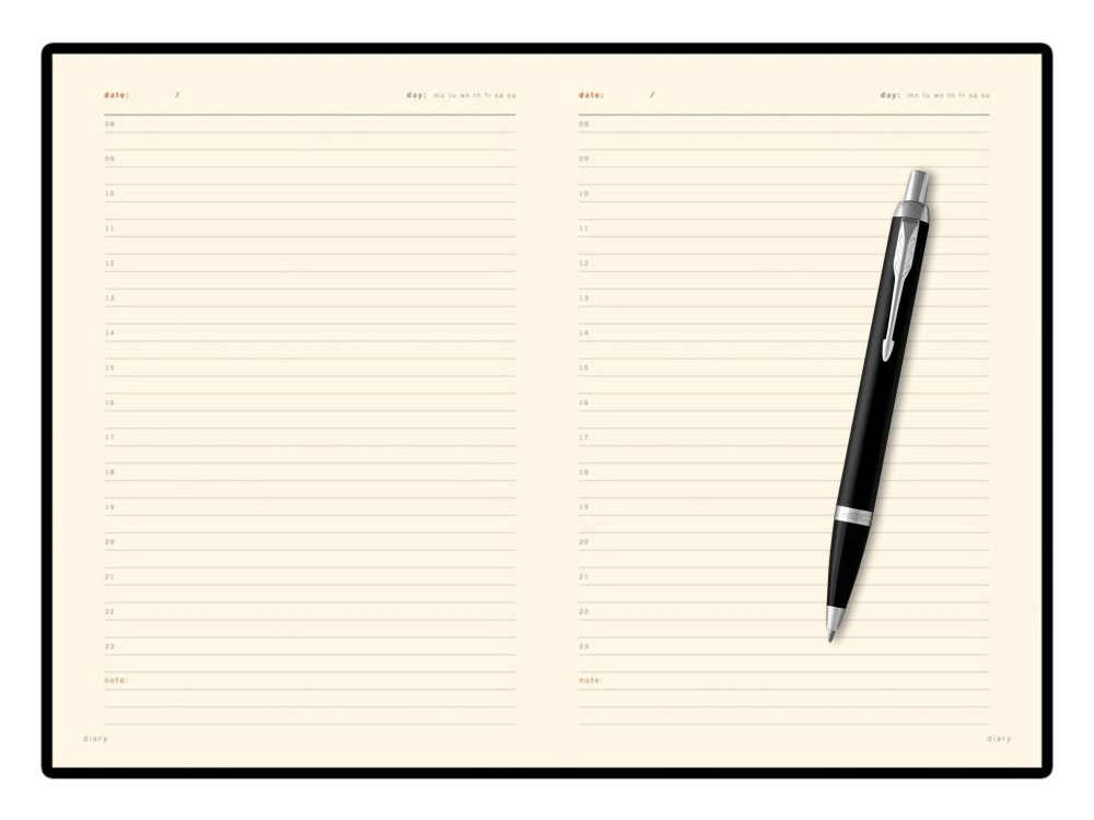Подарочный набор: Шариковая ручка Parker IM Mat Black CT и Ежедневник недатированный А5 черный