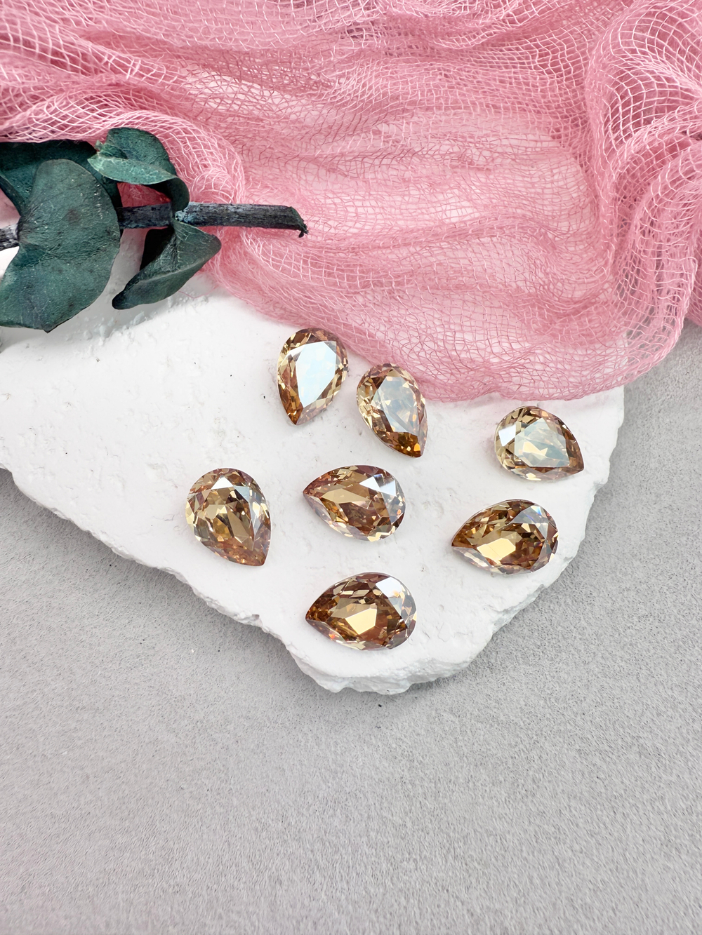 Капля Drop 14*10 мм,Crystal golden light