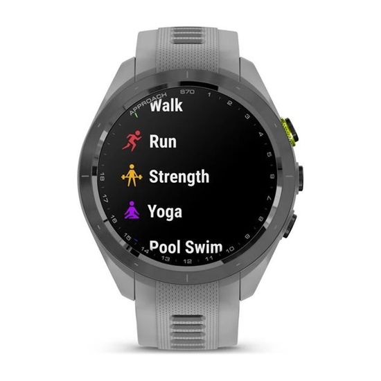 Умные часы Garmin Approach S70 (42 мм) с черным керамическим безелем и серым ремешком