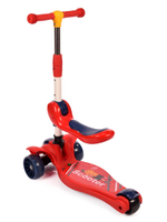 Самокат трехколесный с сиденьем 61*17*80см，можно сложить，с музыкальным светом，колеса PU, разноцветный принт,