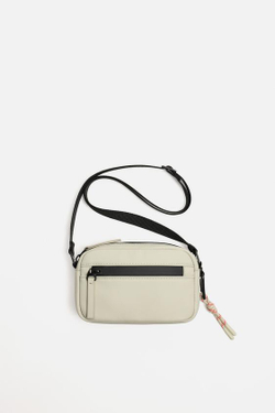 ZARA СУМКА С ПРОРЕЗИНЕННЫМ ПОКРЫТИЕМ, БЕЛЫЙ