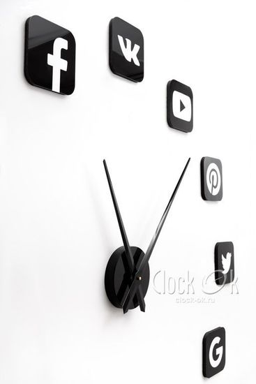 Настенные 3D часы Социальные сети