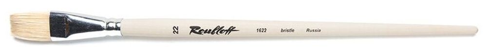 Кисть художественная ROUBLOFF (Рублев) щетина, плоская, № 22, длинная ручка, ЖЩ2-22,02Б