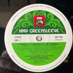 Винтажная виниловая пластинка LP Sadler's Wells Chorus And Orchestra, Vilem Tausky, Johann Strauss Штраус Die Fledermaus Летучая Мышь (Англия 1979)