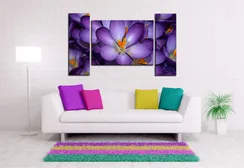 Модульная картина "Сиреневые цветы"