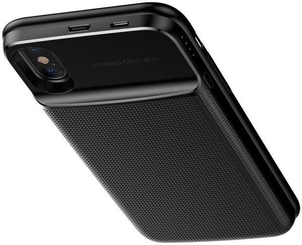 Чехол Baseus 1+1 Wireless Charge Backpack Power Bank 5000 mAh ACAPIPHX-ABJ01 для Apple iPhone X/XS (Black)