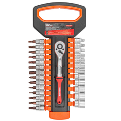 Набор инструментов, головки с трещоткой, набор 27пр., 1/4'' Baum Auto##BaumAuto BM-027-5MSA