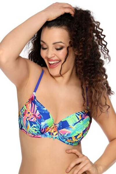 Купальный бюстгальтер с ярким тропическим принтом (Размер: 85E) (Цвет: разноцветный)