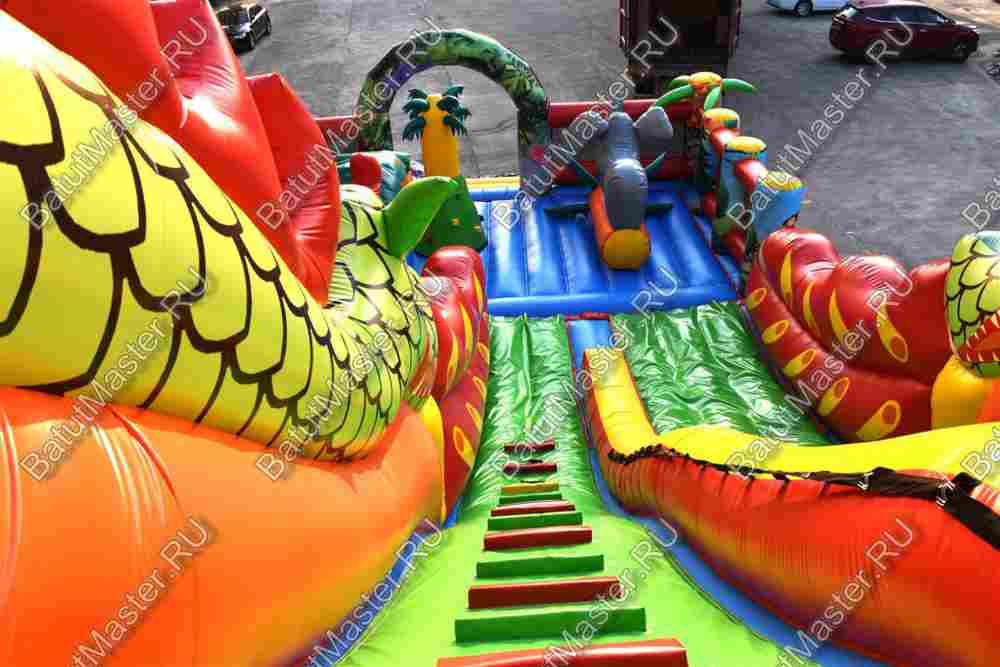 Профессиональный надувной батут "Гранд-саванна" 17*10*9 м