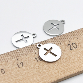 Подвеска Крест, сталь, размер 14*12 мм, цена за 1 шт