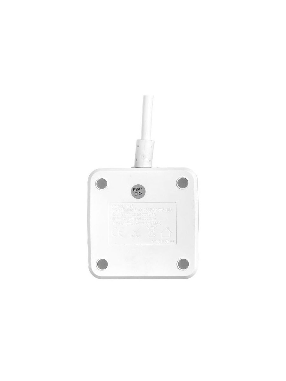 Удлинитель "Куб" 2х1.3м USB + 2Type C с быстрой зарядкой подставкой под телефон и ночником 1кв.мм EKF UBA-CUB-2-FC
