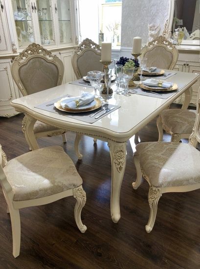 Стол обеденный ДЖОКОНДА крем глянец