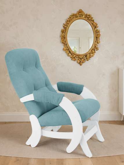 Кресло-маятник Модель 68 Ткань ультра минт, каркас молочный дуб