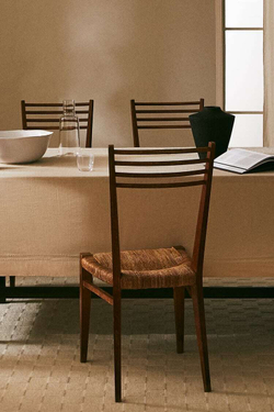 ZARA HOME ХЛОПЧАТОБУМАЖНАЯ СКАТЕРТЬ С ОТСТРОЧКОЙ, ЭКРЮ