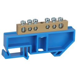 Шина ЭРА NO-222-50 N ноль на DIN-изоляторе ШНИ-8х12-6-Д-синий