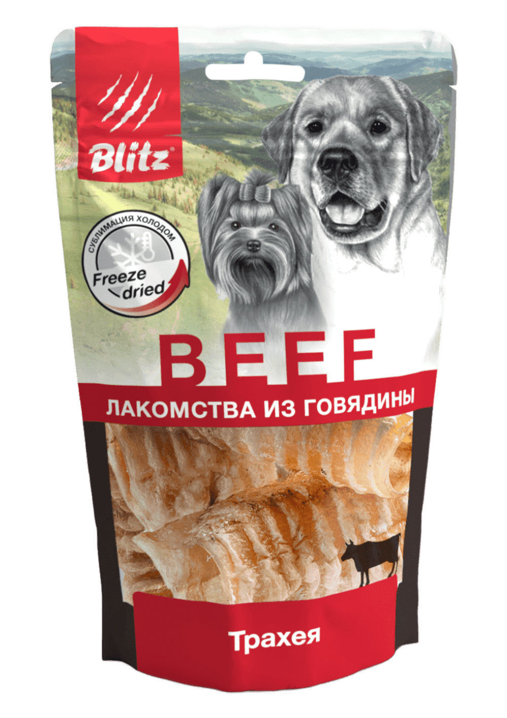 Лакомства для собак BLITZ ТРАХЕЯ РЕЗАНАЯ (трубка) сублимированное для собак, 50 г