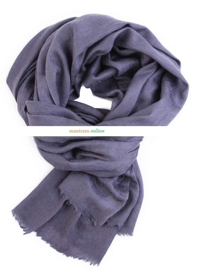 Палантин материал Кашемир 100% с потайным рисунком цвет темно-серый 190х70 см.