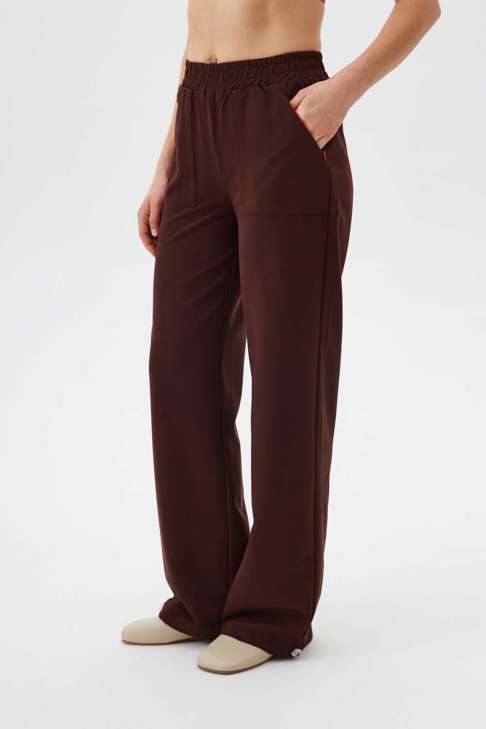 Брюки свободные медицинские женские Йошо, шоколад