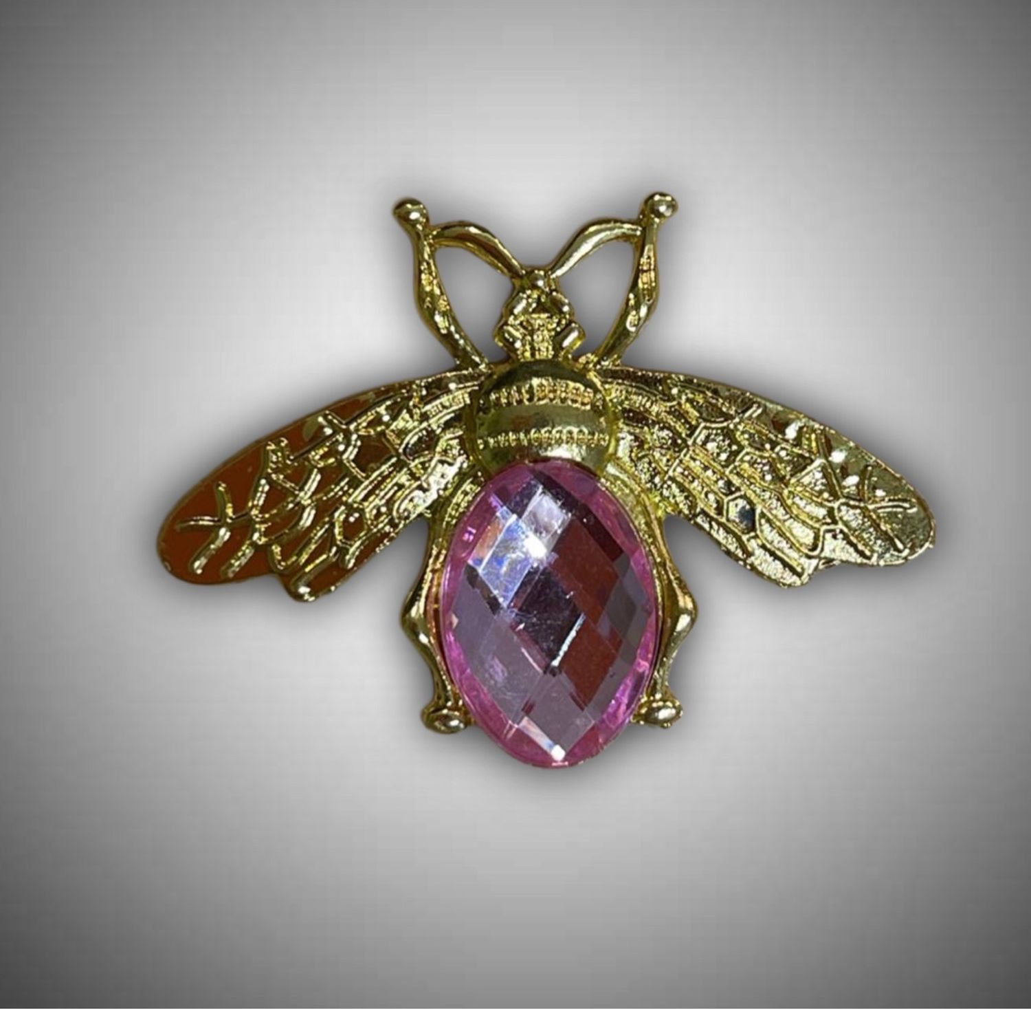 Жук со стразой розовой, 4,5*3,5см