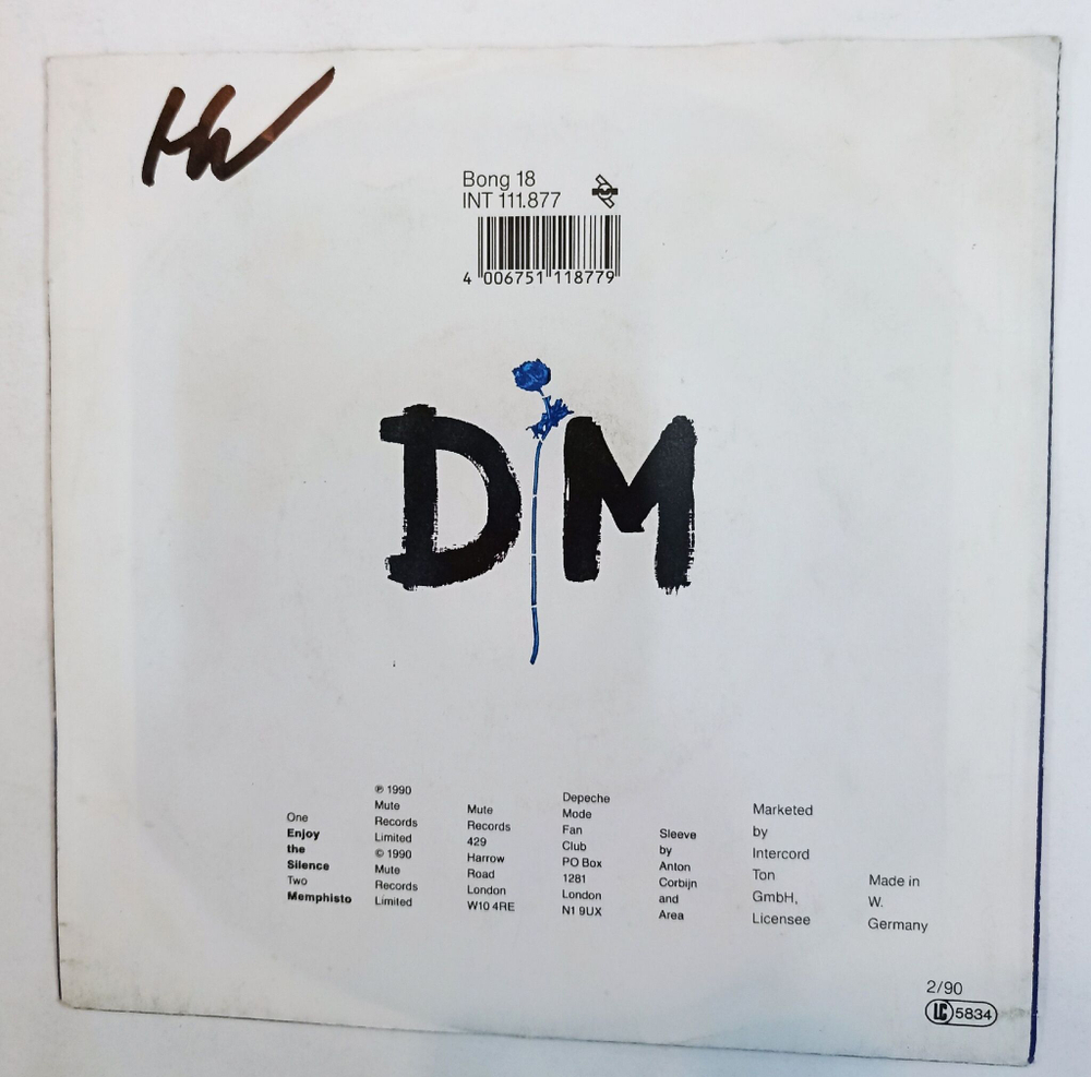 Винтажная виниловая пластинка LP Depeche Mode Enjoy The Silence 7 дюймов 45 оборотов  (Germany 1990)