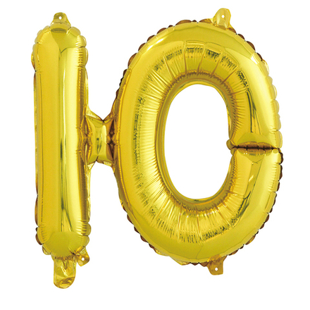 Фольгированный шар с клапаном (16''/41 см) Мини-буква, Ю, Золото
