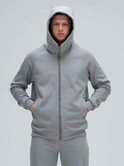 Костюм мужской спортивный на молнии (с начесом). Грей