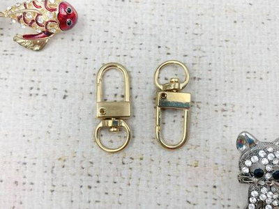 Карабин с кольцом, р. 3х1 см, золото