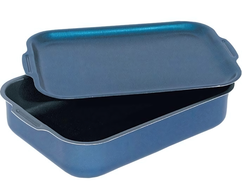 Противень 19*25*5,7см прямоуг. с цельн.руч. с крышкой