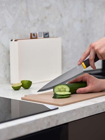 Набор из 4-х разделочных досок с держателем cut&amp;store