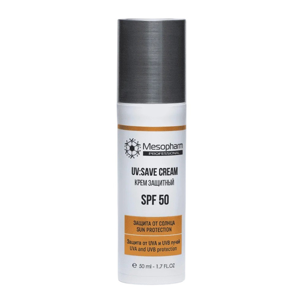Дневной защитный крем SPF50 с высокой степенью защиты от UVA и UVB лучей Mesopharm Professional UV Save Cream 50мл