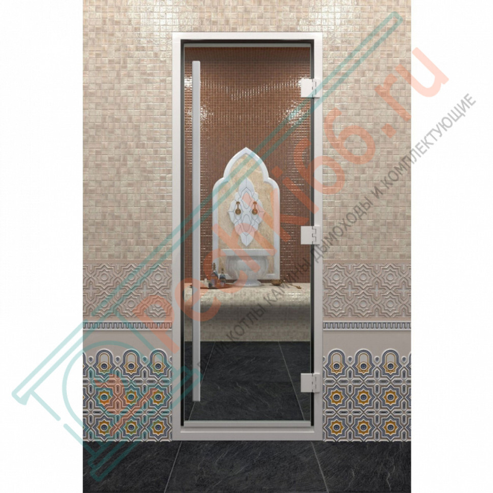 Стеклянная дверь DoorWood «Хамам Престиж прозрачное» 210х90 см в Кирове