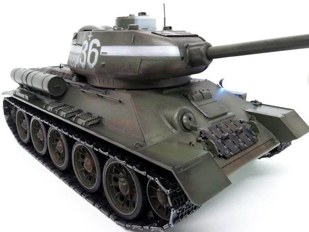 Радиоуправляемый танк Taigen T34-85 1/16 с дымом и звуковыми эффектами, 2.4G V3, высокая детализация, металлические компоненты