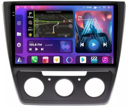 Магнитола для Skoda Yeti 2009-2018 (кондиционер) - FarCar XXL1225M QLED+2K, Android 12, ТОП процессор, 8Гб+256Гб, CarPlay, 4G SIM-слот