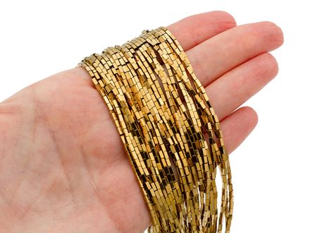 Нить гематитовых бусин 1,5x3мм