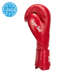 BGS-1213w Кикбоксерские перчатки Super Star WAKO Approved красные