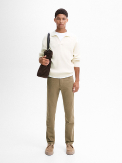 Massimo Dutti Зауженные брюки с отделкой под деним, норка