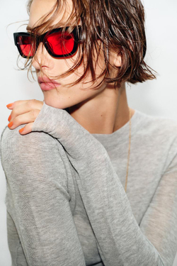 ZARA ПОЛУПРОЗРАЧНЫЙ ТРИКОТАЖНЫЙ ТОП, СЕРЫЙ МЕЛАНЖ