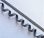 Лампасная лента (трикотажный, люрекс, 1,0 см).Черный/белый/серебро, ВО