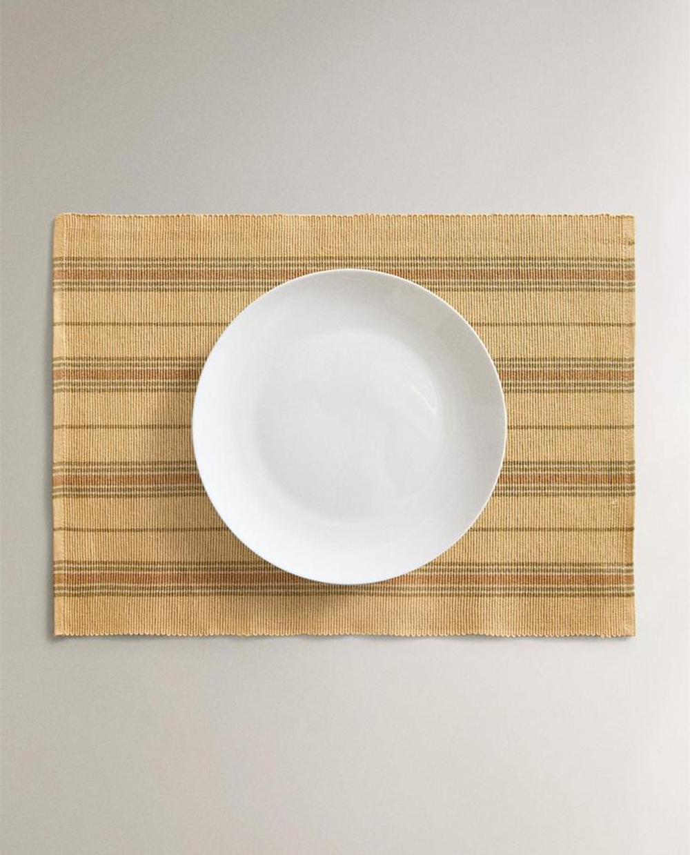 ZARA HOME ПОДСТАВКА ПОД СТОЛОВЫЕ ПРИБОРЫ В ПОЛОСКУ (НАБОР ИЗ 2 ШТ.), ОХРА
