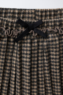 ZARA ЮБКА-ШОРТЫ ПЛИССЕ В КЛЕТКУ, РЫЖЕВАТО-КОРИЧНЕВЫЙ