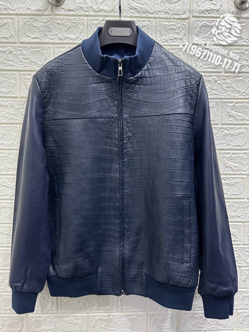 Комбинированная куртка Loro Piana из кожи крокодила