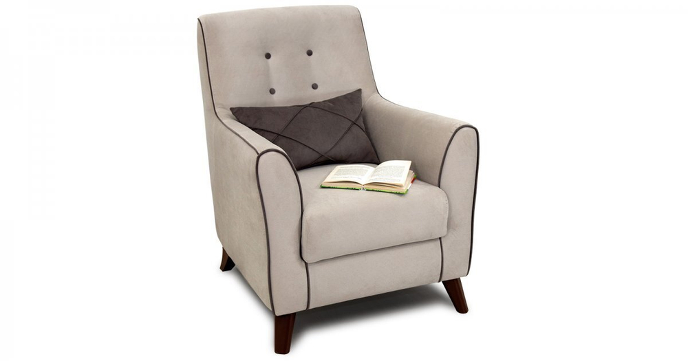 Кресло Френсис велюр серо-бежевый