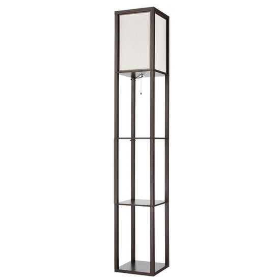 8090/1F COMFI LN25 361 кофейный/белый, дерево/текстиль Торшер Е27 1*60W 220V PRACTIC