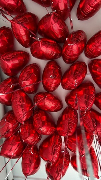 Набор 20 фольгированных сердец