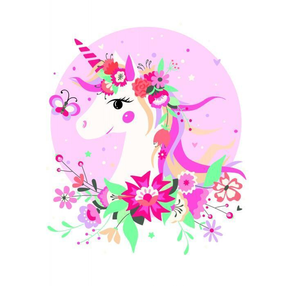 Раскраска на холсте Портрет Единорога 40х30 (Развивашки)