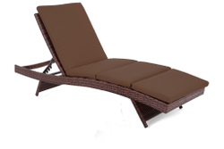 Шезлонг, лежак из искусственного ротанга  МАРА «MARA» в комплекте в матрасом — Dark Brown