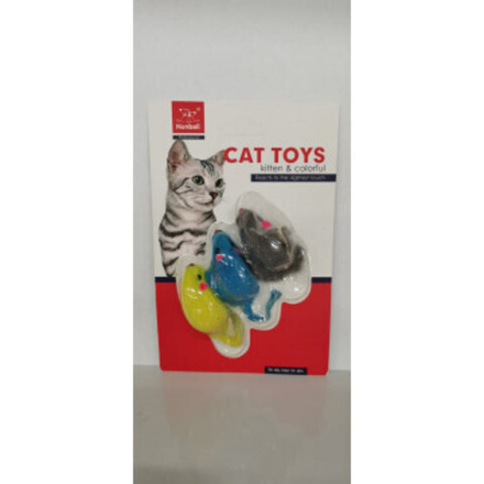 Набор игрушек NUNBELL для кошек Мышки 3шт 12/5х3х3см натуральный мех (SASP8211)
